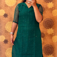 Organza Kurti Sequence with Lining - OSK 1122