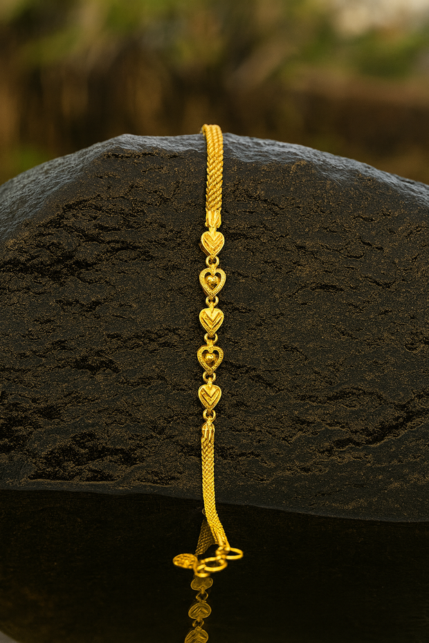 Heart Shape Bracelet with Chain - BLT 1117