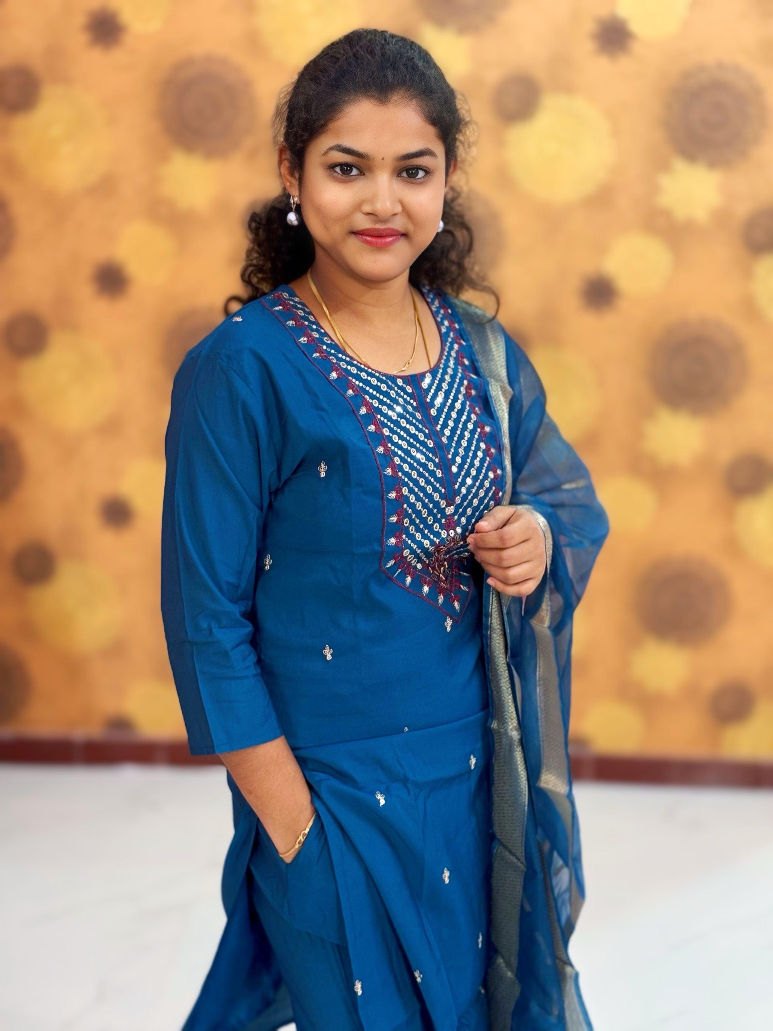 Premium Roman Silk Set with Lining and Dupatta - PRS 1122