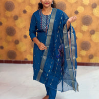 Premium Roman Silk Set with Lining and Dupatta - PRS 1122