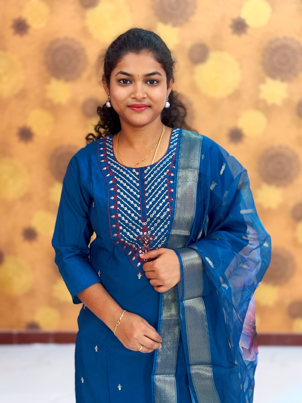 Premium Roman Silk Set with Lining and Dupatta - PRS 1122