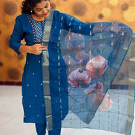 Premium Roman Silk Set with Lining and Dupatta - PRS 1122