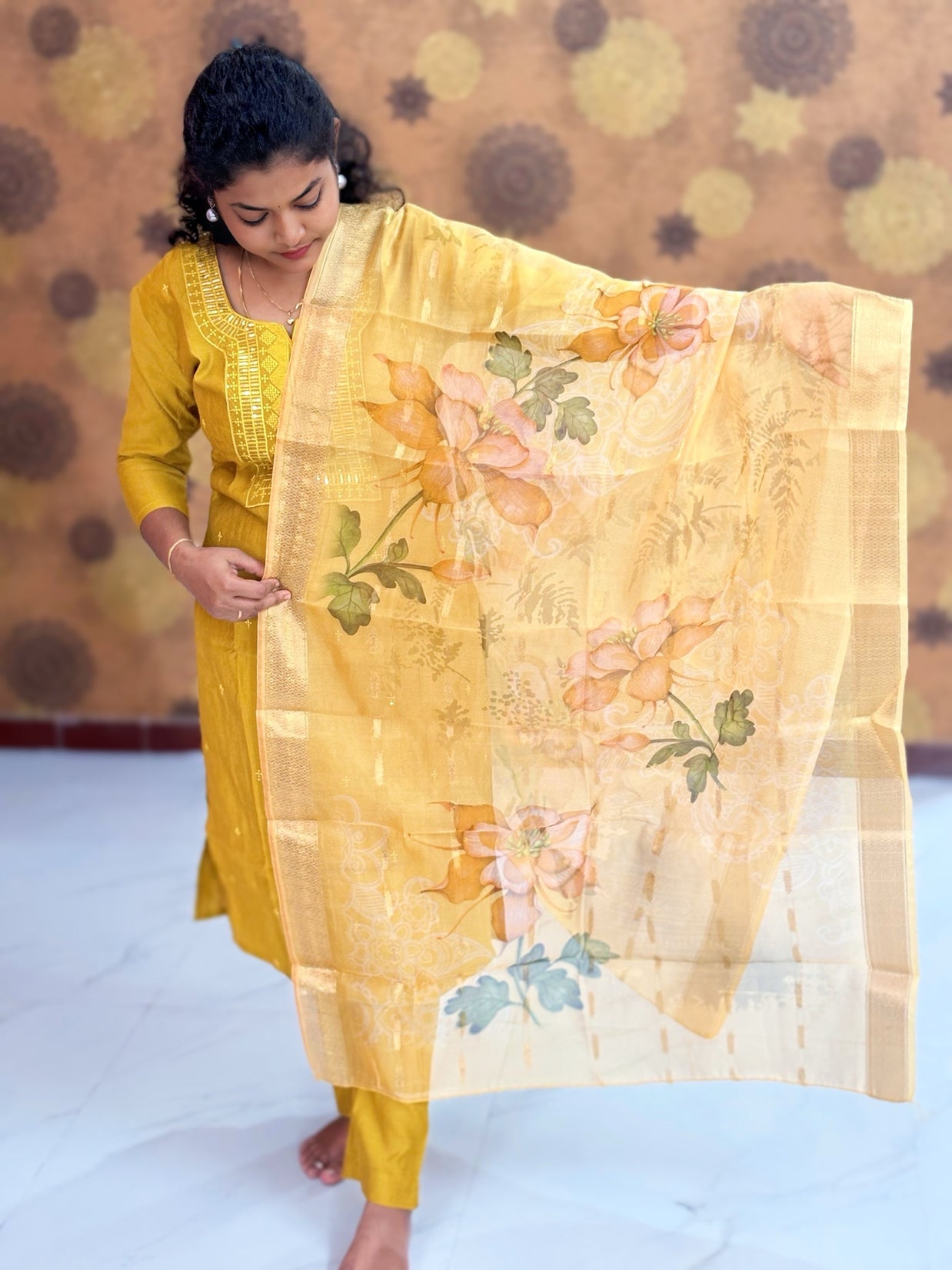 Premium Roman Silk Set with Lining and Dupatta - PRS 1121