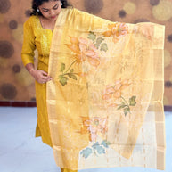 Premium Roman Silk Set with Lining and Dupatta - PRS 1121