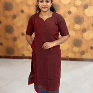 Silk Cotton Kurti with Lining - SCK 0003