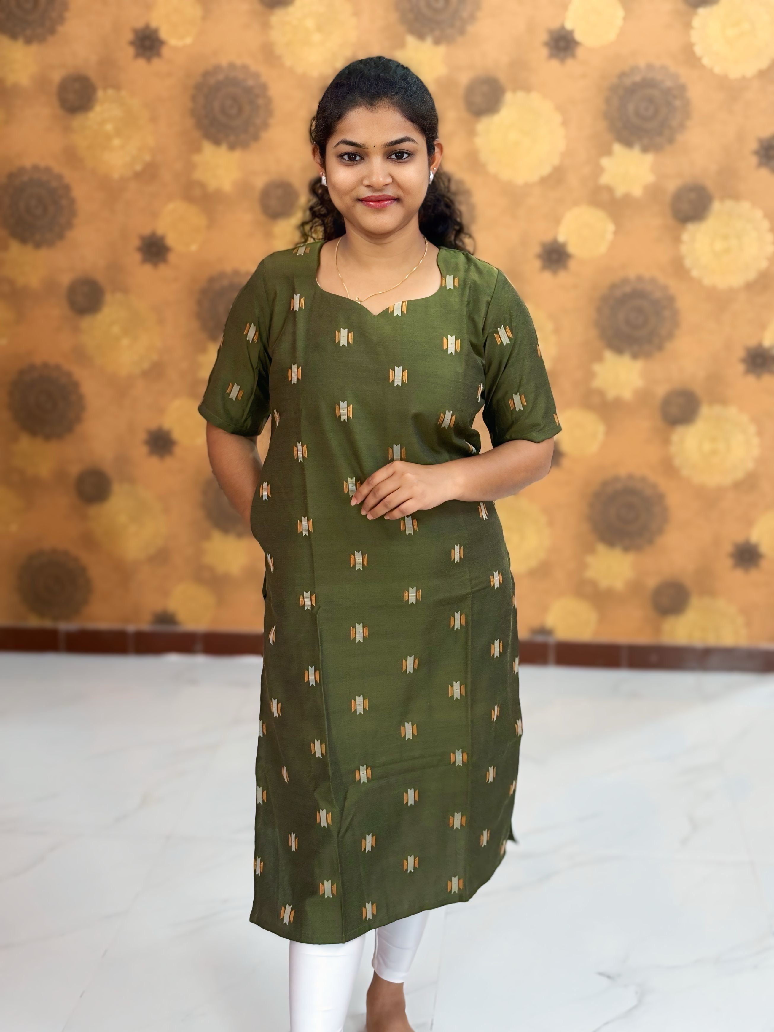 Silk Cotton Kurti with Lining - SCK 0004