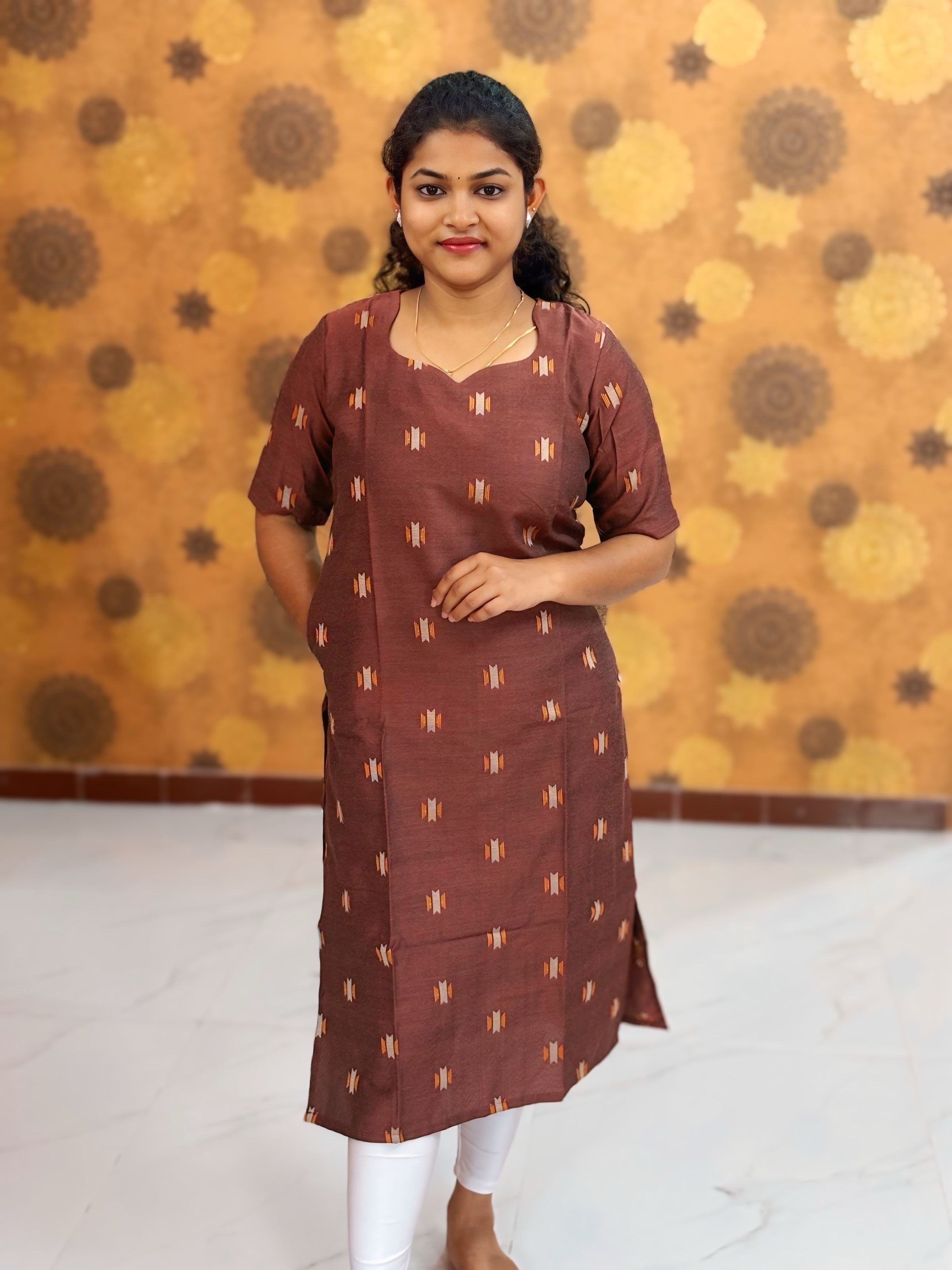 Silk Cotton Kurti with Lining - SCK 0005