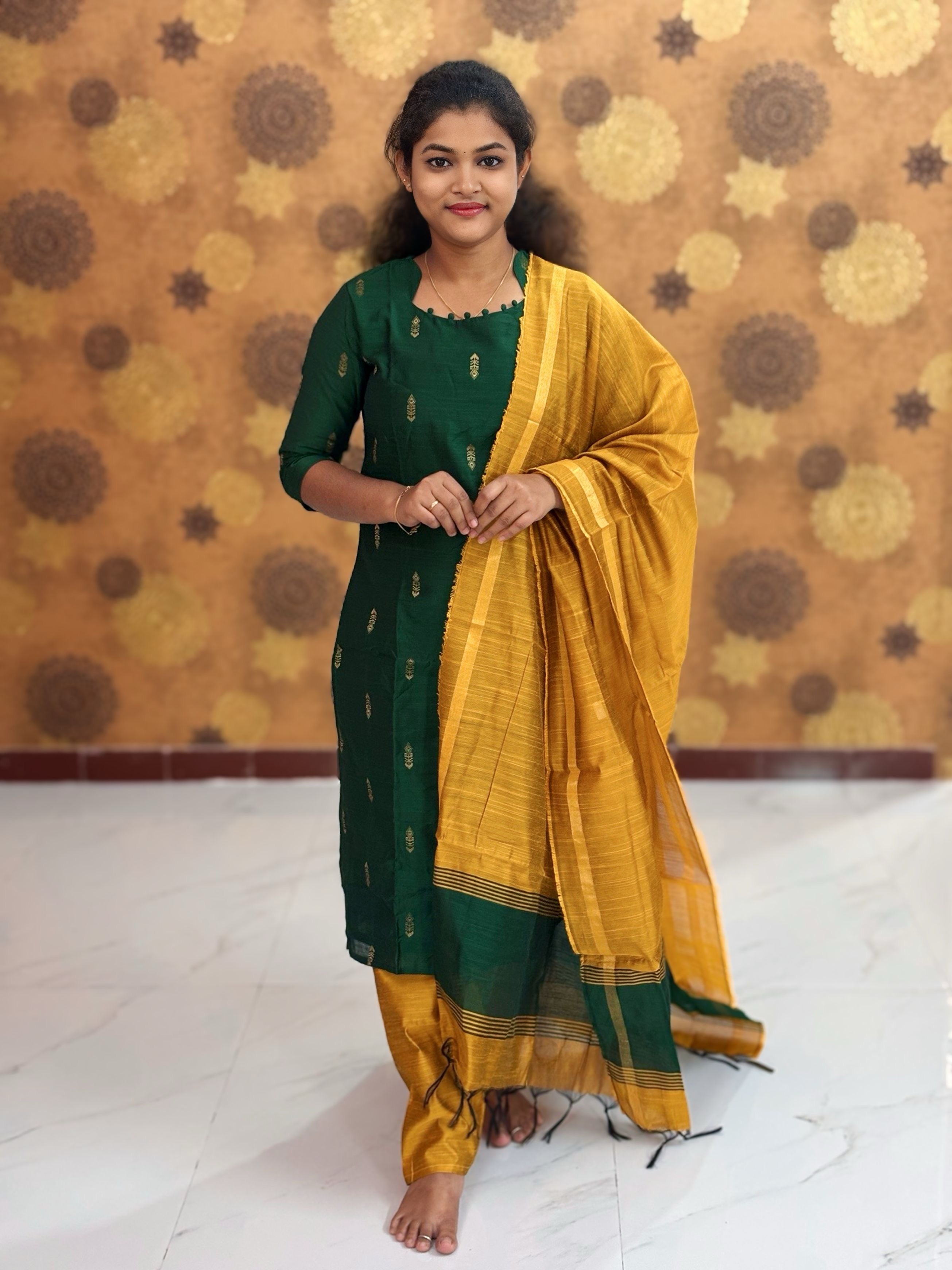 Premium Raw Silk Salwar Set with Lining & Silk Dupatta - RSK 1128