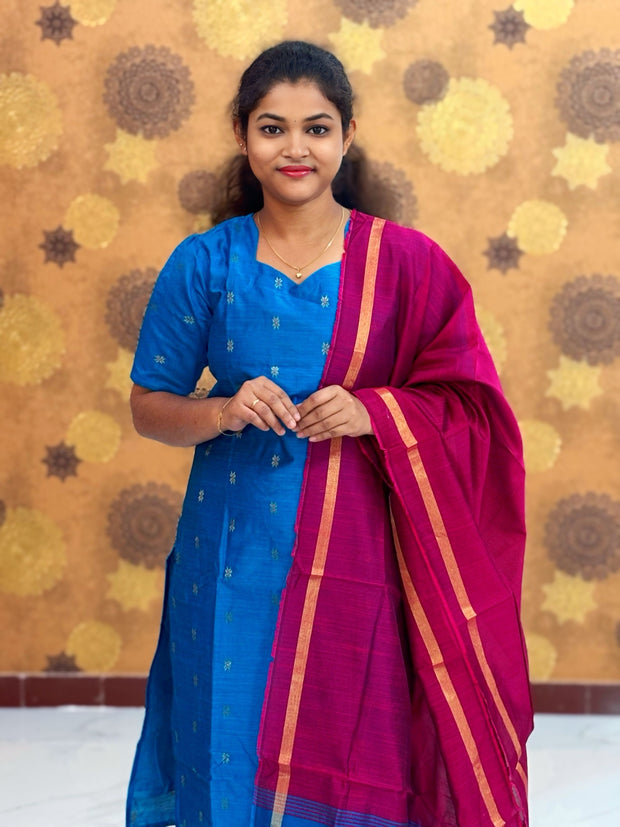 Premium Raw Silk Salwar Set with Lining & Silk Dupatta - RSK 1130