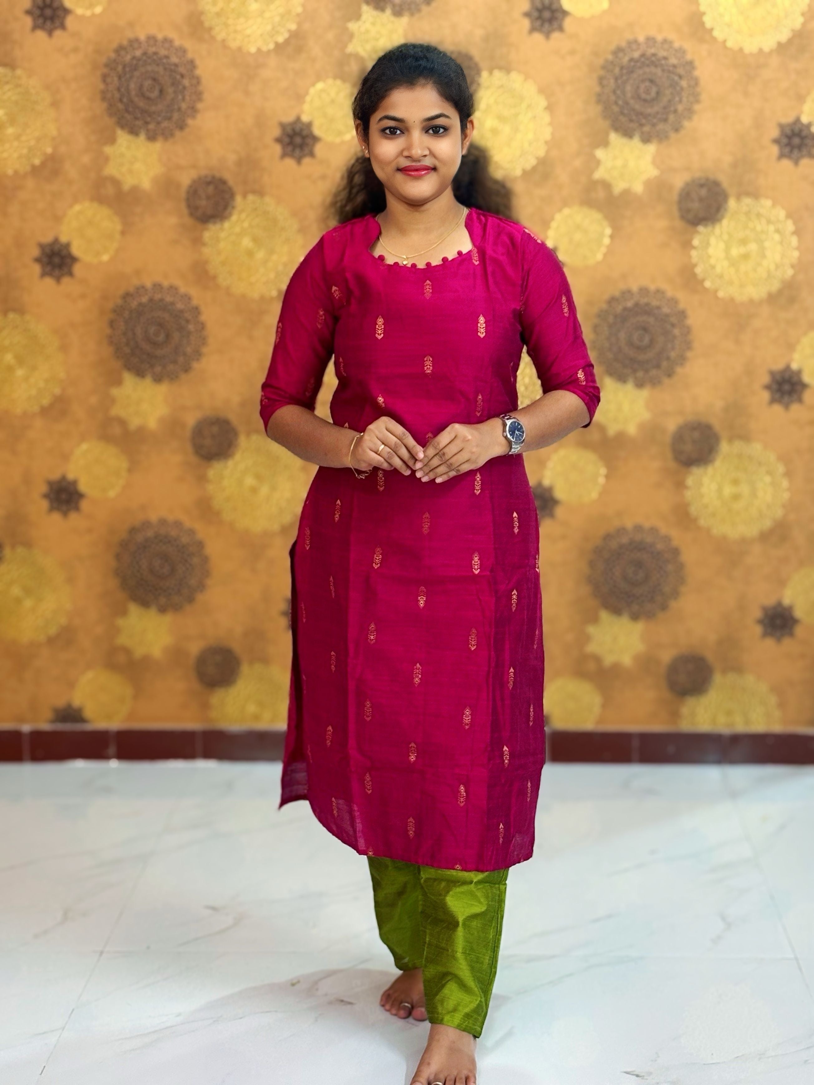 Premium Raw Silk Salwar Set with Lining & Silk Dupatta - RSK 1132