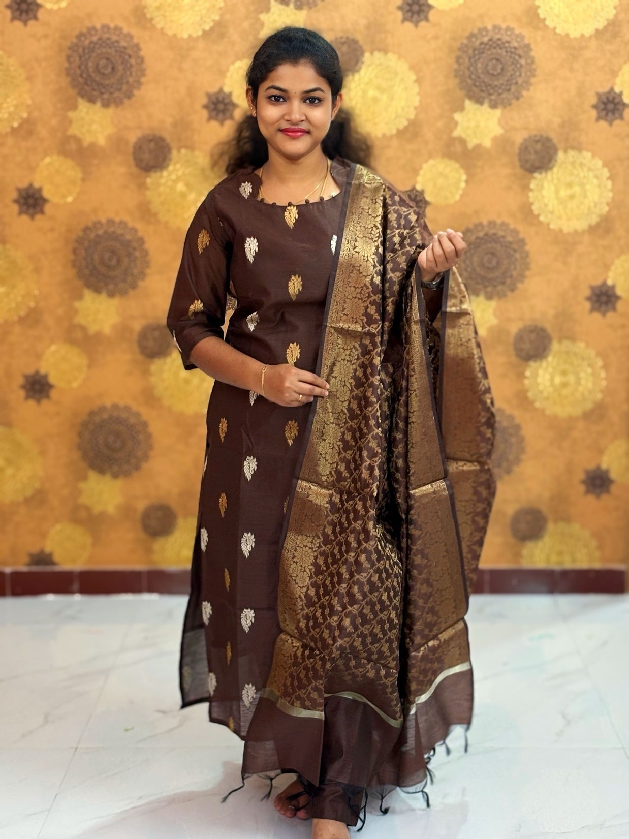 Banarasi Silk Salwar Set with Lining & Silk Dupatta - BSK 1133