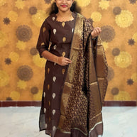 Banarasi Silk Salwar Set with Lining & Silk Dupatta - BSK 1133