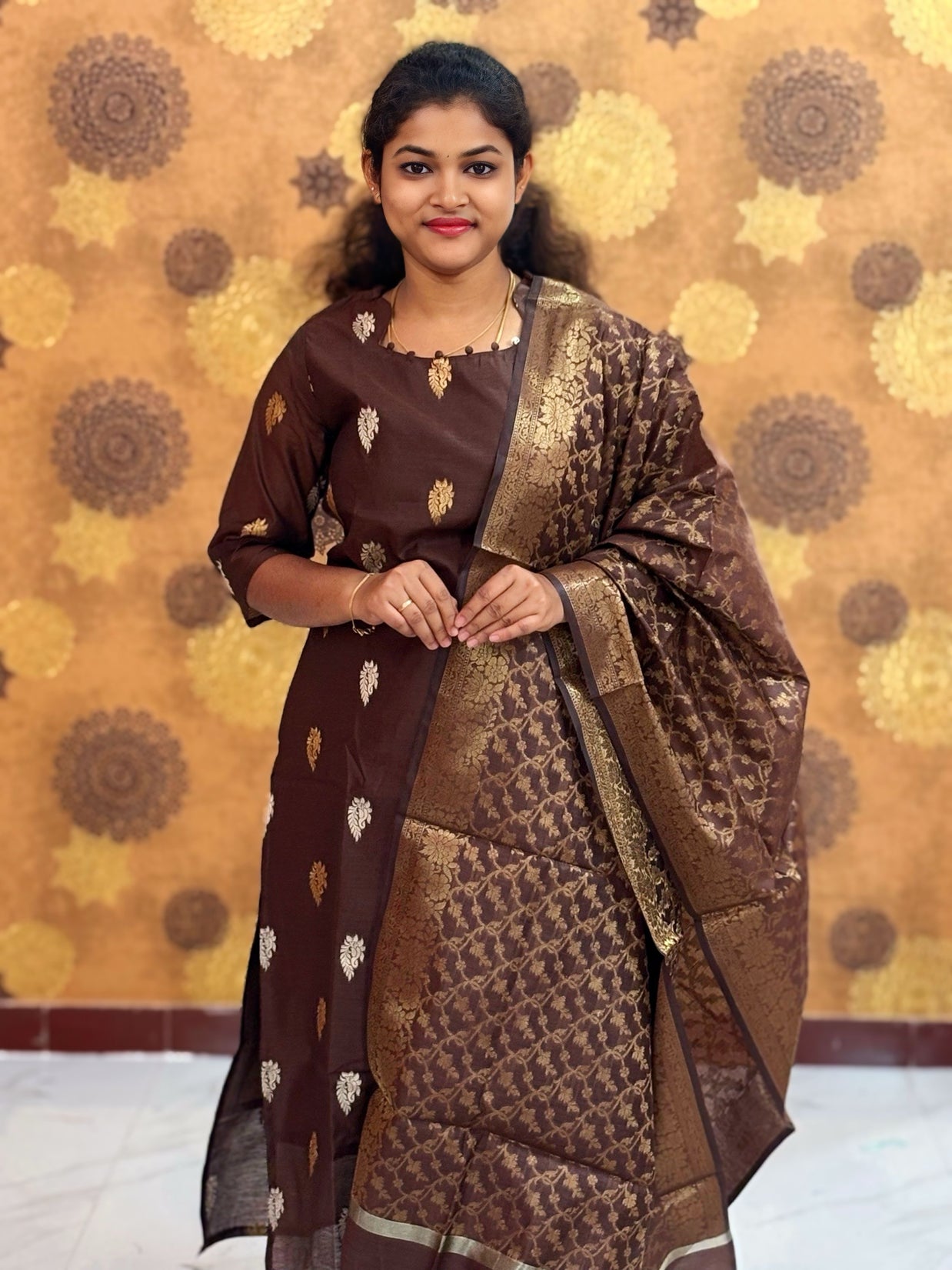 Banarasi Silk Salwar Set with Lining & Silk Dupatta - BSK 1133