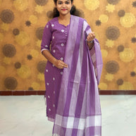 Handloom Butta Cotton Salwar Set with Lining & Cotton Dupatta - HCK 1135