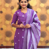 Handloom Butta Cotton Salwar Set with Lining & Cotton Dupatta - HCK 1135