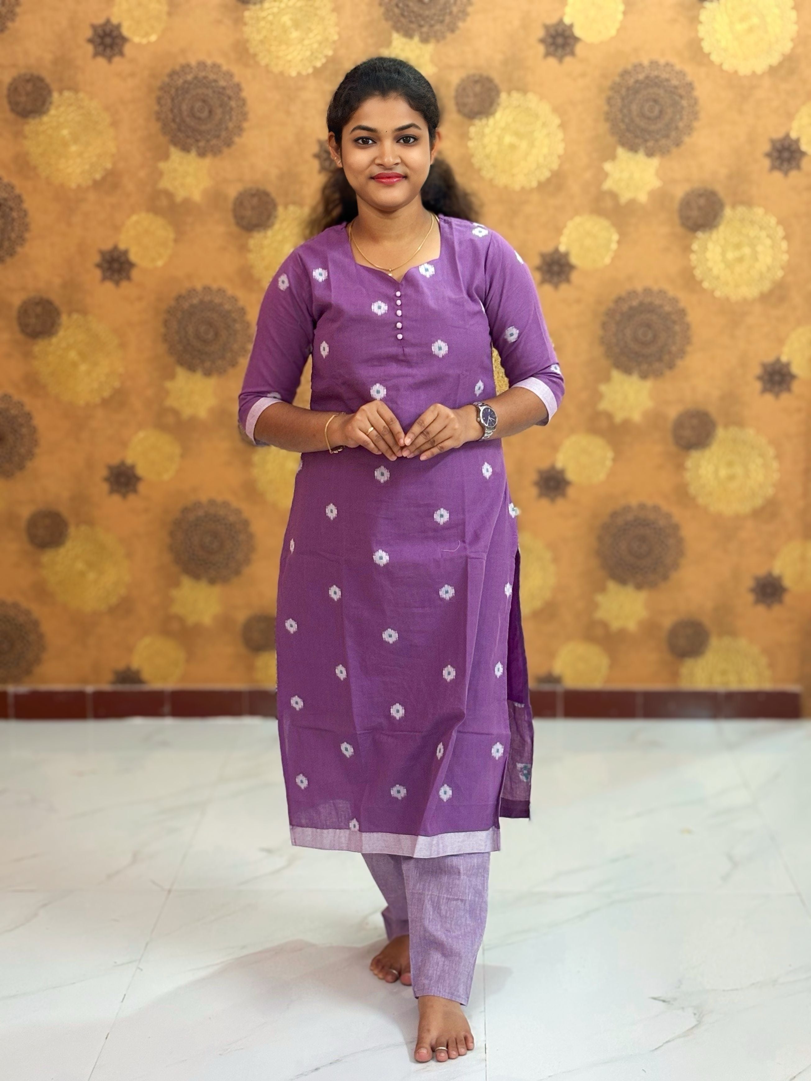 Handloom Butta Cotton Salwar Set with Lining & Cotton Dupatta - HCK 1135