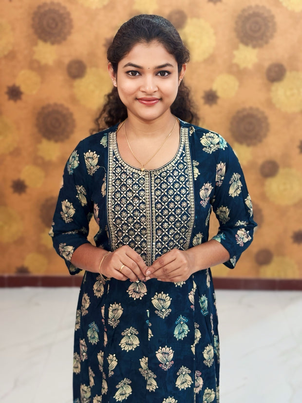 Embroidery Yoke pattern Long Umbrella Kurtis - Max 0012