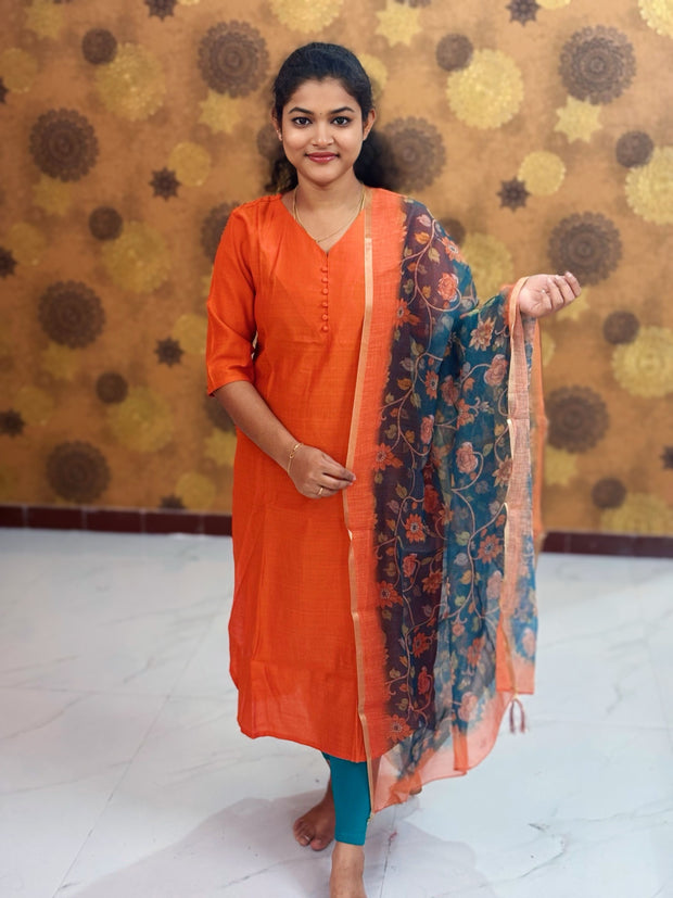 Vatican Silk Top & Kalamkari Dupatta - VAK 1146