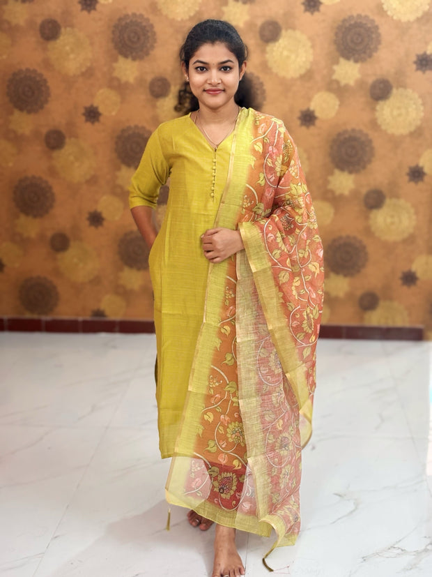 Vatican Silk Top & Kalamkari Dupatta - VAK 1147