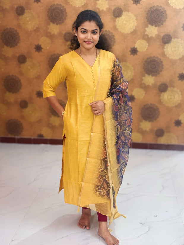 Vatican Silk Top & Kalamkari Dupatta - VAK 1149