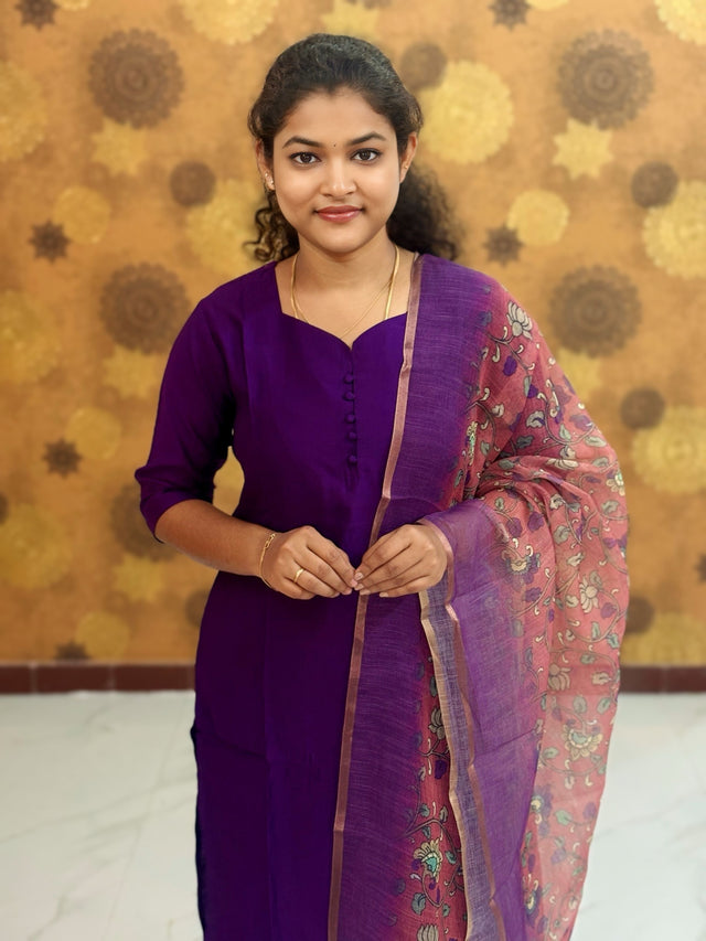 Vatican Silk Top & Kalamkari Dupatta - VAK 1150