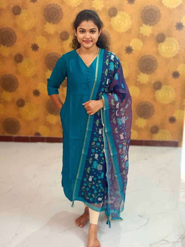 Vatican Silk Top & Kalamkari Dupatta - VAK 1151