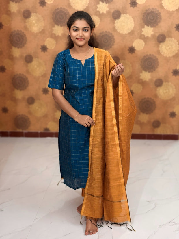 Premium Raw Silk Salwar Set with Lining & Silk Dupatta - RSK 1136