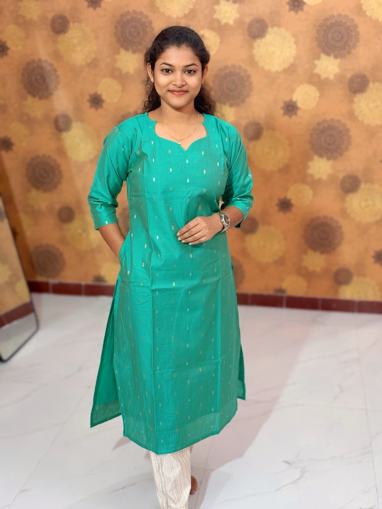 Premium Butter Silk Salwar Set with Lining & Kalamkari Dupatta - PCR 1152