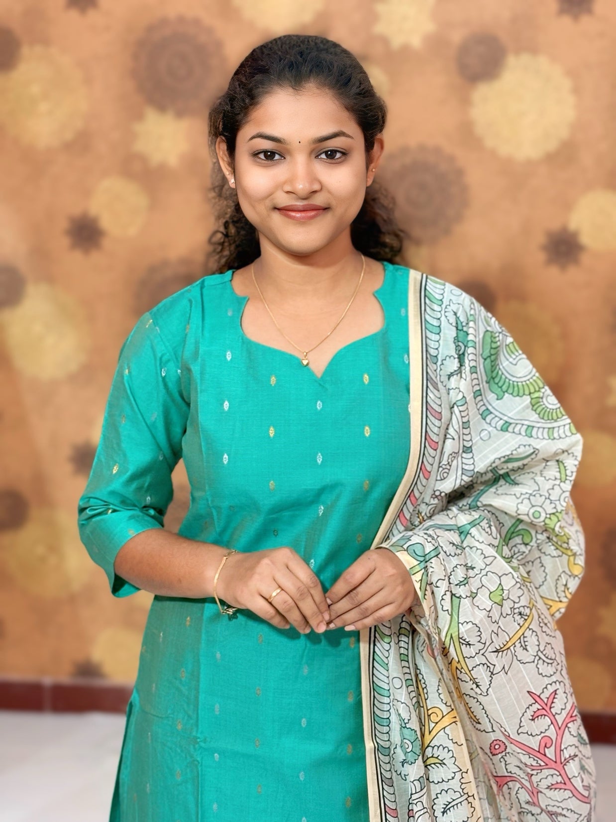 Premium Butter Silk Salwar Set with Lining & Kalamkari Dupatta - PCR 1152