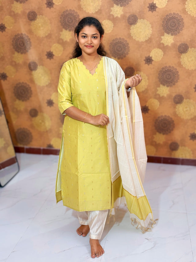 Premium Butter Silk Salwar Set with Lining & Silk Dupatta - PCR 1149