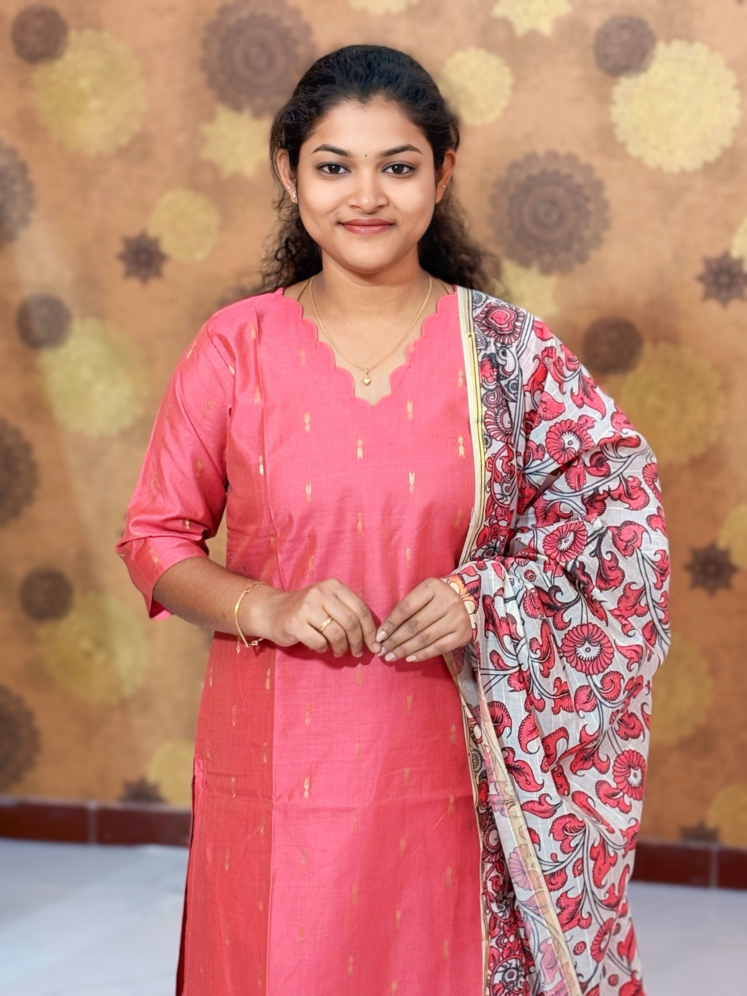 Premium Butter Silk Salwar Set with Lining & Kalamkari Dupatta - PCR 1151